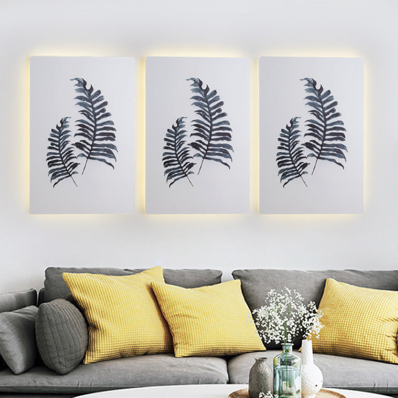 Frendorf | Weißes Rechteck Banana Leaf Wandlampe Nordic Style LED Acryl Wandleuchte