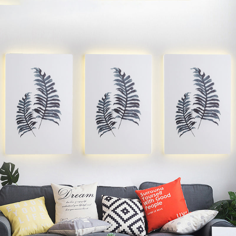 Frendorf | Weißes Rechteck Banana Leaf Wandlampe Nordic Style LED Acryl Wandleuchte