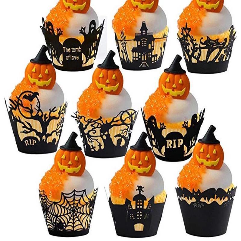 Frendorf | Halloween-Dekoration Cupcake-Hüllen Partyzubehör, 50 Stück