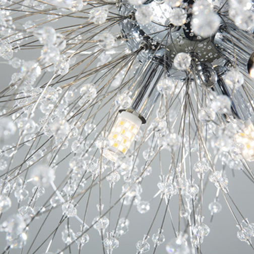 Zeitgenössische kreative Hardware Kristallperlen dekorieren Löwenzahn-Design 8/9/12-Licht Kronleuchter für das Wohnzimmer