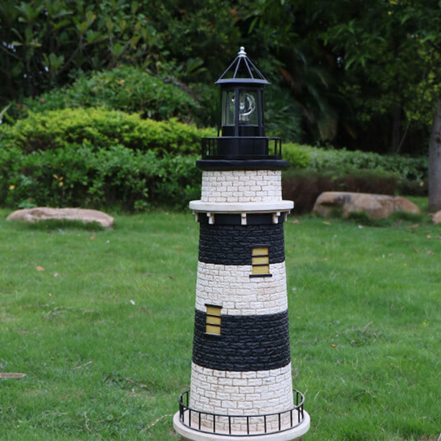 Frendorf | SolarSpin LED Gartenleuchte | Rotierender Turm | Solarbetrieben | Deko & Landschaftsbeleuchtung