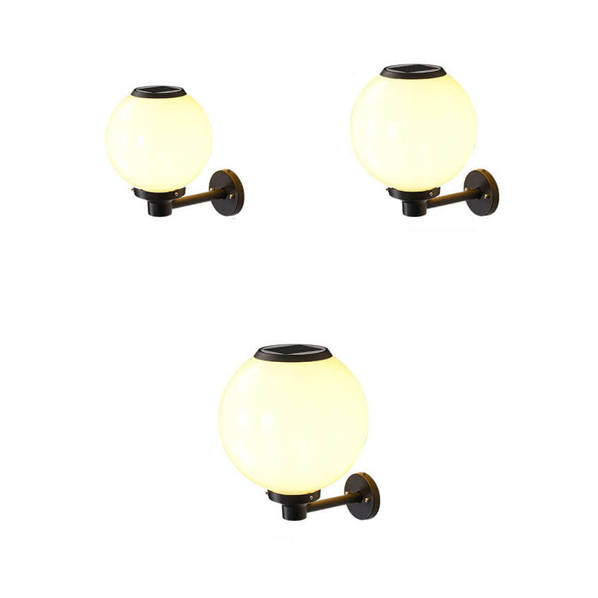 Moderne Outdoor Solar Runde Ball Wasserdichte LED Wandleuchte lampe