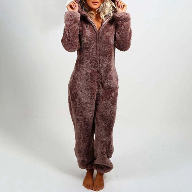 Frendorf | Plüsch-Fleece-Strampler, einteiliger Pyjama für Damen
