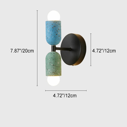 Frendorf | Zenolux Japanisches Wabi-Sabi Design Wandleuchte | Eisen & Zement | 2-Licht Lampe | Perfekt für moderne Innenräume