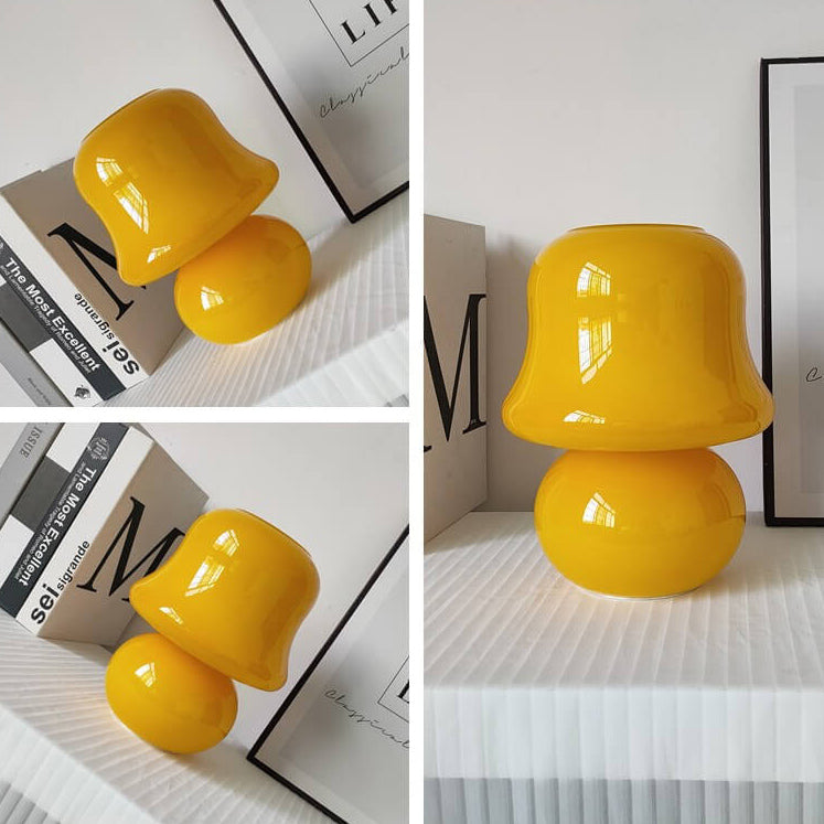 Frendorf | MushLume Glas Tischlampe | Französisches Design | Handgefertigt | Pilzform | Deko & Beleuchtung