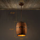 Frendorf | BarrelGlow Vintage Pendelleuchte | Holz-Weinfass-Design | 1-flammig | Rustikale Beleuchtung