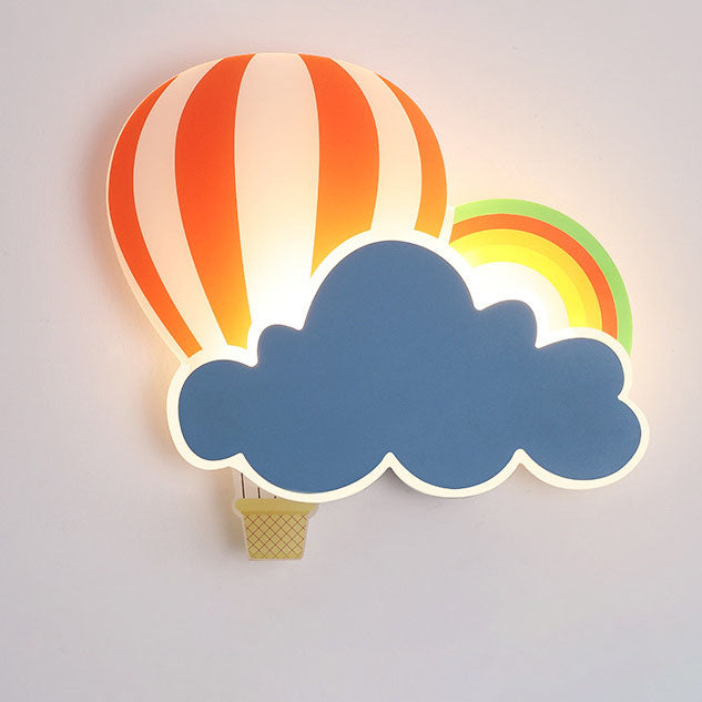 Frendorf | SkyDream LED Wandleuchte | Kreatives Heißluftballon- & Wolkendesign | Für Kinderzimmer | Warmweißes & Weißes Licht