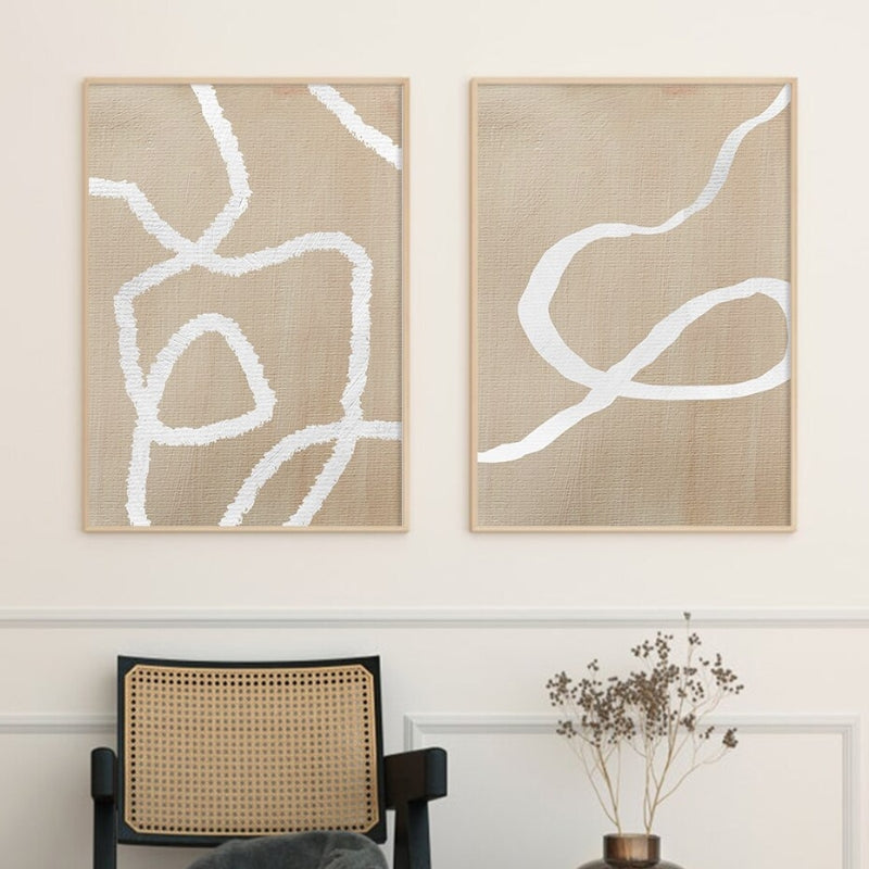 Neutrale Beige Abstrakte Wandkunst Poster Drucke