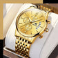 Frendorf | Luxus Gold Drei-Augen Chronograph Zifferblatt Automatische Mechanische Uhr