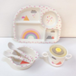 Frendorf | Baby Geschirrset mit Wolkenmotiv – Teller, Schüssel, Becher & Besteck für Kinder