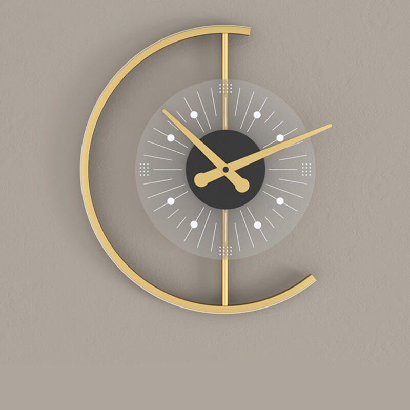 Frendorf | LumeClock LED Wandleuchte | Kreatives Uhrendesign | Goldrahmen | Stimmungsvolle Beleuchtung für Wohnzimmer
