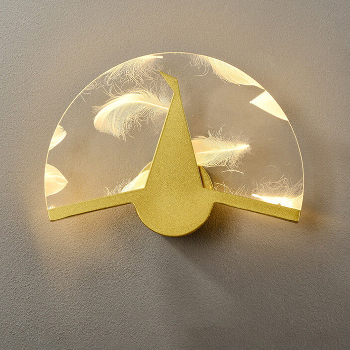 Leichte Luxuriöse Feder Effekt Acryl Geometrische LED Wand Sconce Lampe