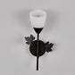 Zeitgenössische skandinavische Blumen Eisen Glas 1/2 Licht Wandlampe für Wohnzimmer