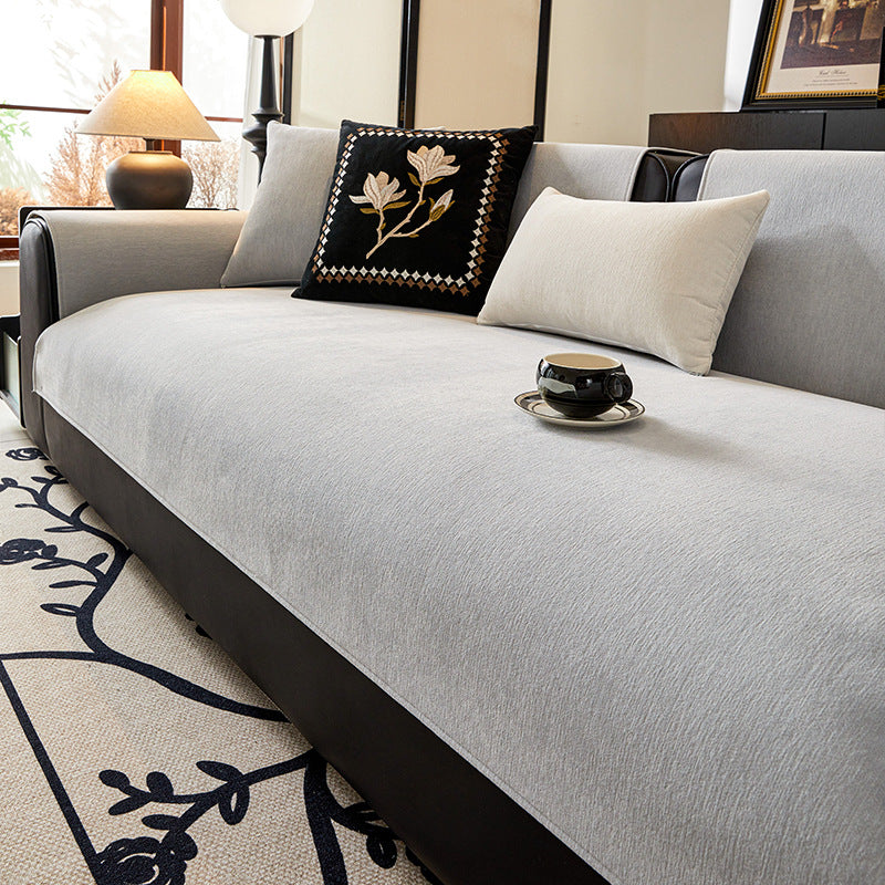 Einfarbige Chenille Sofa-Matte Couchbezug
