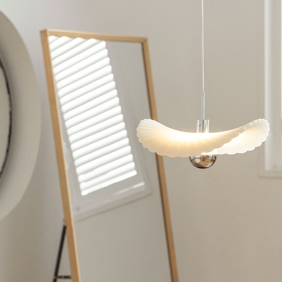 Frendorf | LotusGlow LED Pendelleuchte im Art-Deco-Stil | Gefalteter Harz-Lampenschirm | Elegantes Design für Wohnzimmer