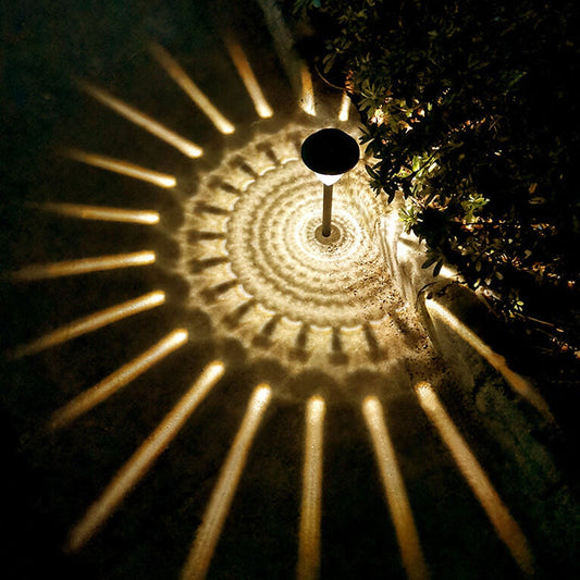 Solar wasserdicht kreisförmig divergente Licht Schatten Design LED Außen Garten Dekorationslicht