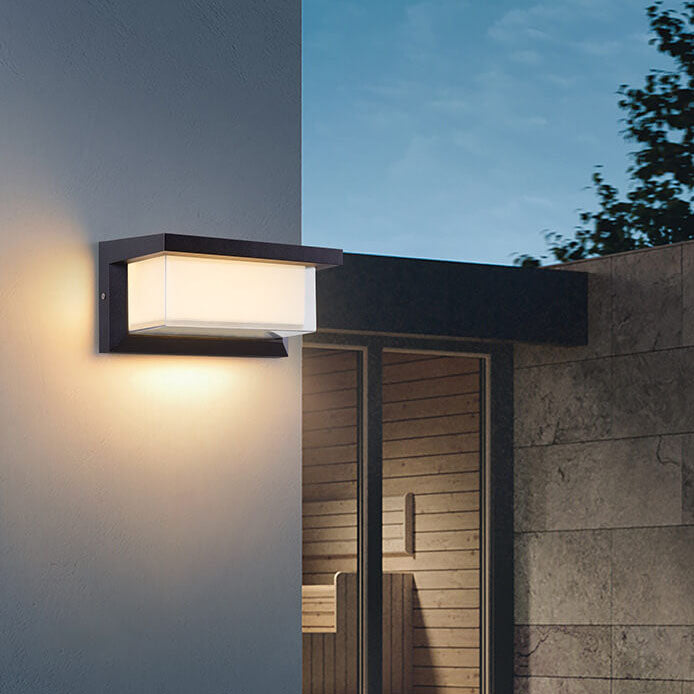 Modern Minimalist Solar Rechteck PC LED Außen Wandleuchte Lampe Für Außenpatio