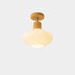 Frendorf | GlowLoom Nordic Oval Deckenleuchte | Holzstreifen Glasdesign | Halbrunde LED Lampe | Moderne Beleuchtung