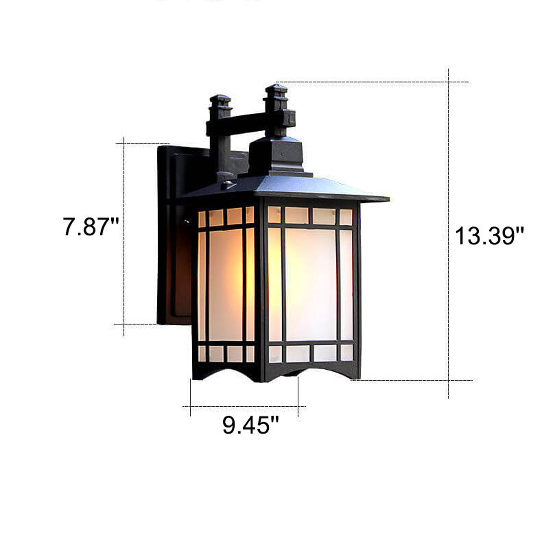 Frendorf | Pavilor Solar Wandlampe | Wasserdicht | Aluminium | Chinesischer Pavillon Stil