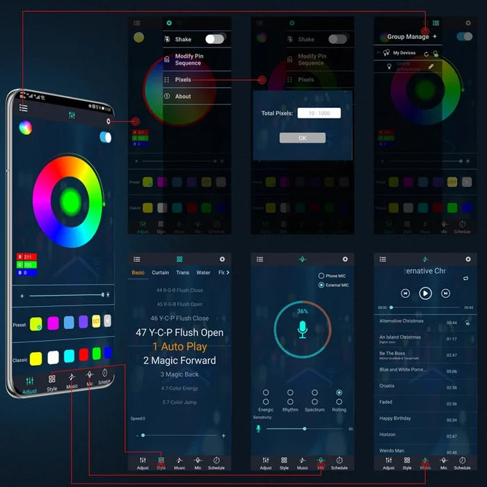 Frendorf | Flexible, wasserdichte RGB-LED-Streifenleuchten für das Fahrgestell