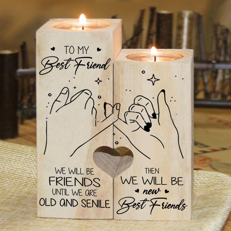Frendorf | Smile A Lot More - Holzkerzenhalter mit Kerze Geschenk für Ihre Lieben