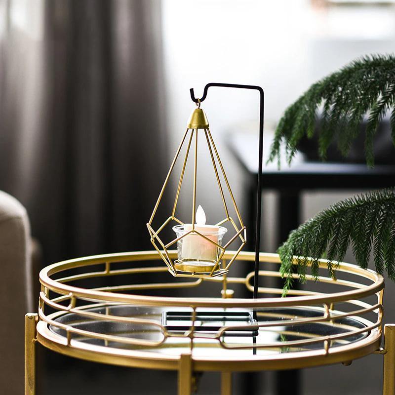 Frendorf | GeoLume Geometrischer Hängender Kerzenhalter oder Vase aus Eisen | Modernes Design | Vielseitige Deko