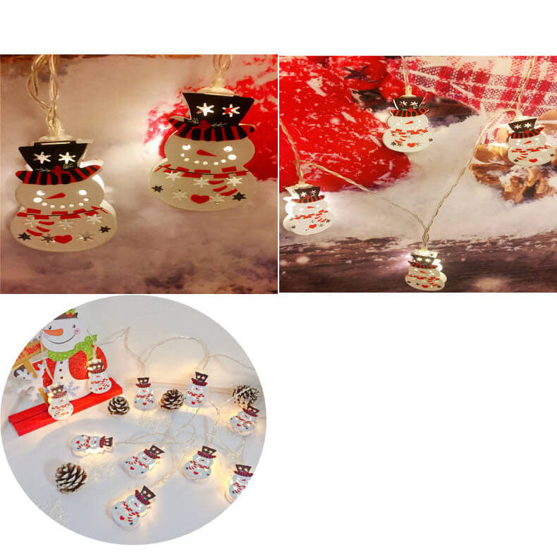 Frendorf | Weihnachtliche dekorative Lichterkette mit bemalten Glocken Elk Batteriekasten LED Lichterkette