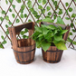 Frendorf | Rustikale Outdoor-Pflanzkübel im Fassstil – Klassische Gartenblumenkübel mit Holzoptik