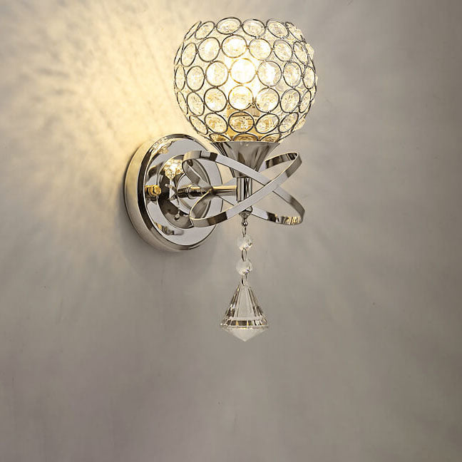 Zeitgenössische kreative Kristallkugel 1- Licht Wandlampe für das Wohnzimmer