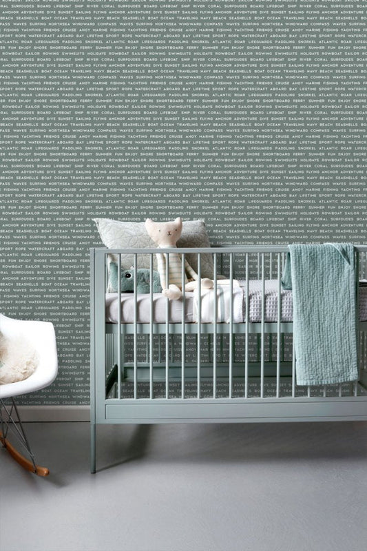 Frendorf | Grau Vlies Tapete mit Texten 138960, Regatta Crew, Esta Home