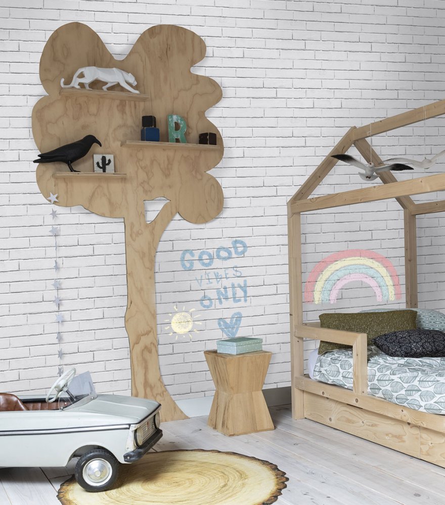 Frendorf | Graue Schreibtafel Vlieswandtapete Ziegel Dekor GV24217, Good Vibes, Decoprint