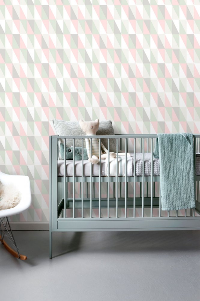 Frendorf | Geometrische Vlies-Tapete, bunte Dreiecke 138919, Little Bandits, Esta