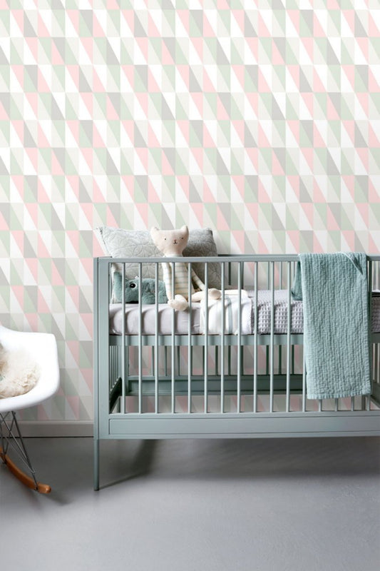 Frendorf | Geometrische Vlies-Tapete, bunte Dreiecke 138919, Little Bandits, Esta