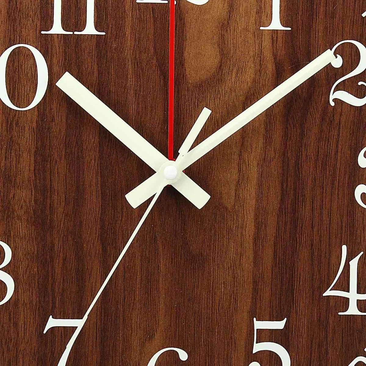 12 Zoll Leuchtende Wanduhr Holz Silent Licht in dunkler Nacht Nordischer Mode Wanduhr Geräuschlose Uhr mit Nachtlicht Geschenk