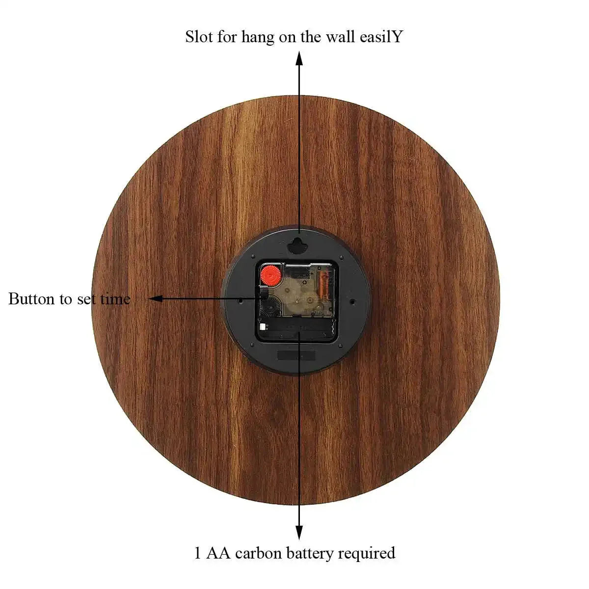 12 Zoll Leuchtende Wanduhr Holz Silent Licht in dunkler Nacht Nordischer Mode Wanduhr Geräuschlose Uhr mit Nachtlicht Geschenk