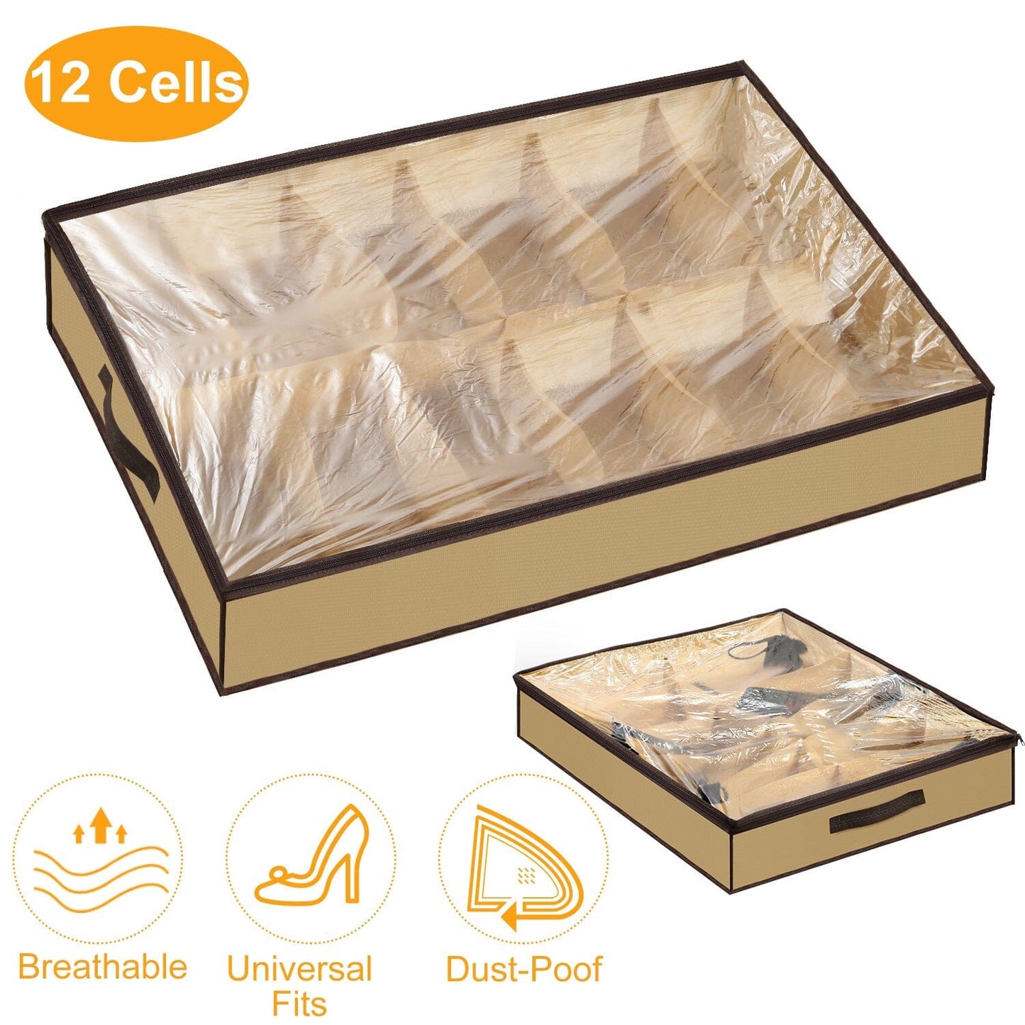 Frendorf | 12 Zellen Unter dem Bett Schuhe Organizer