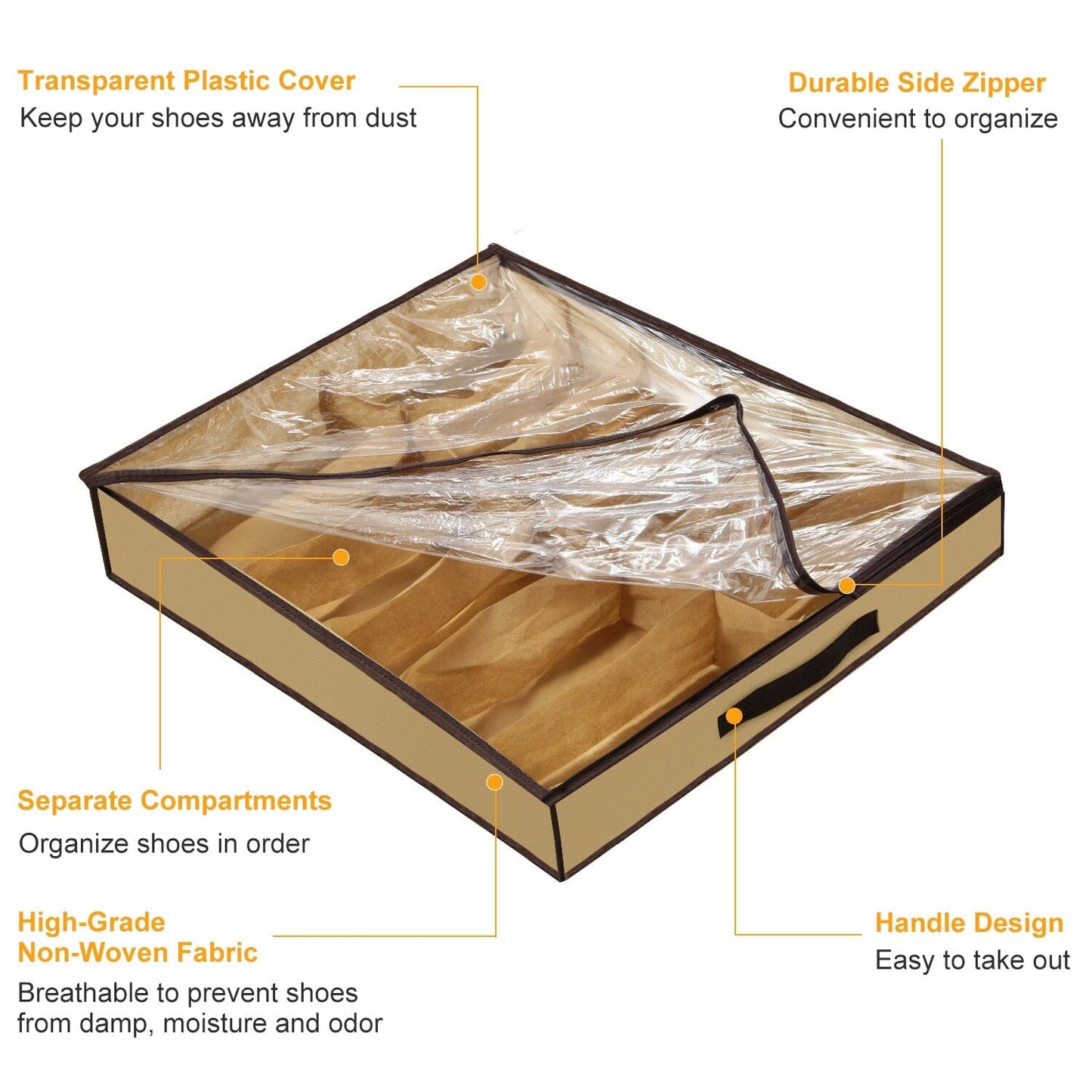 Frendorf | 12 Zellen Unter dem Bett Schuhe Organizer