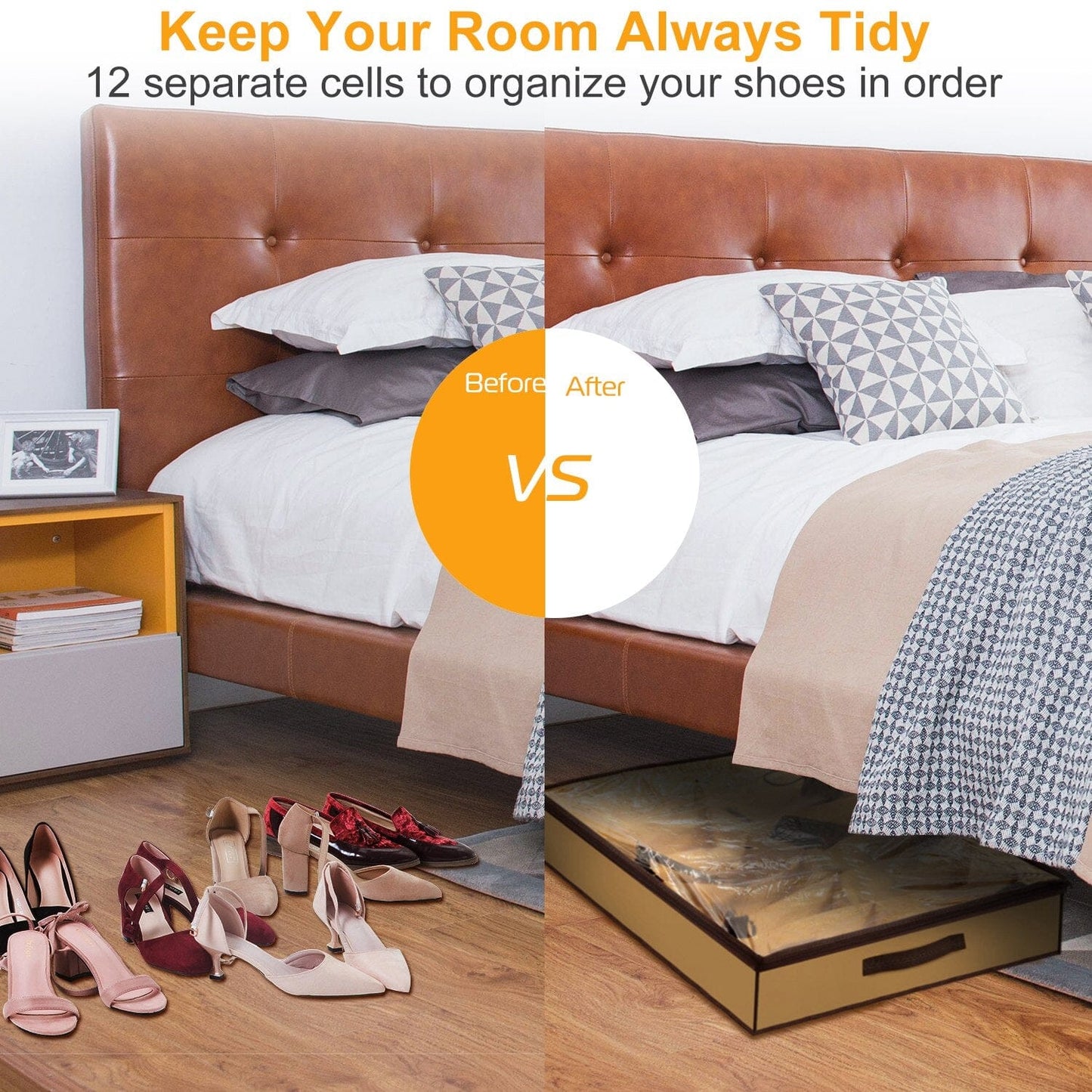Frendorf | 12 Zellen Unter dem Bett Schuhe Organizer