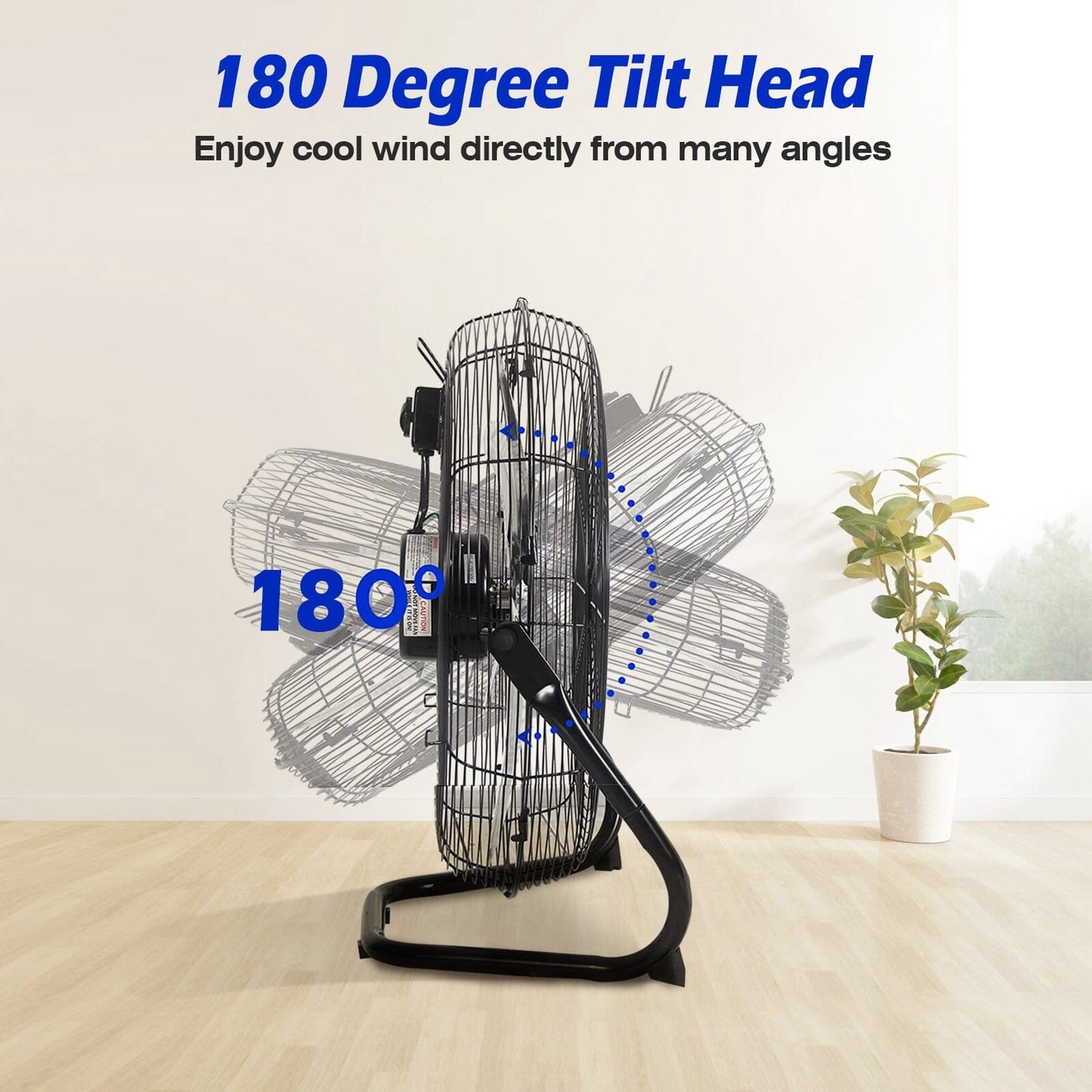 Frendorf | 12" Standventilator Kupfermotor Hochgeschwindigkeits mit 3 verstellbaren Geschwindigkeiten