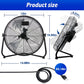 Frendorf | 12" Standventilator Kupfermotor Hochgeschwindigkeits mit 3 verstellbaren Geschwindigkeiten