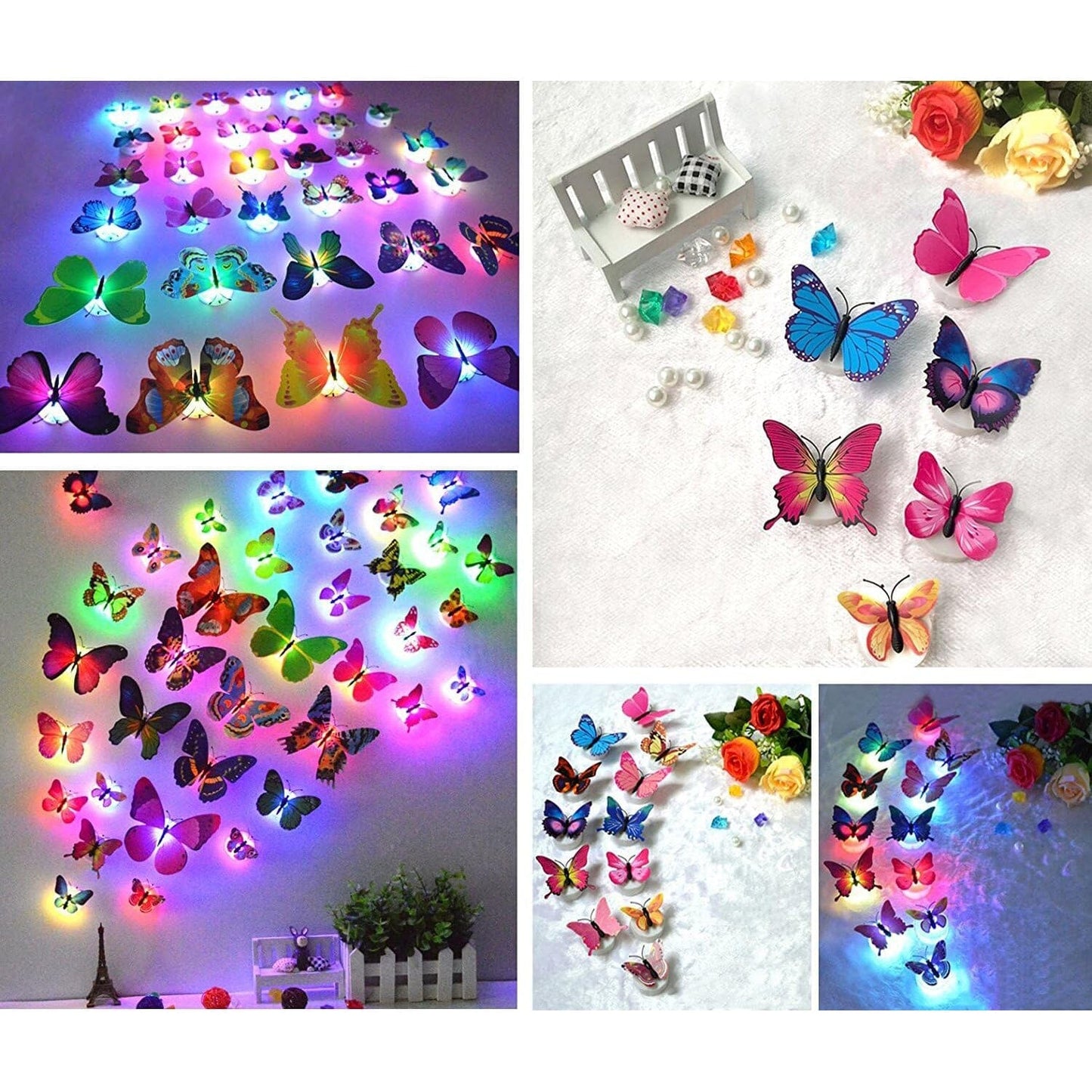 Frendorf | 12er-Pack: LED Schmetterlingsdekoration Nachtlicht