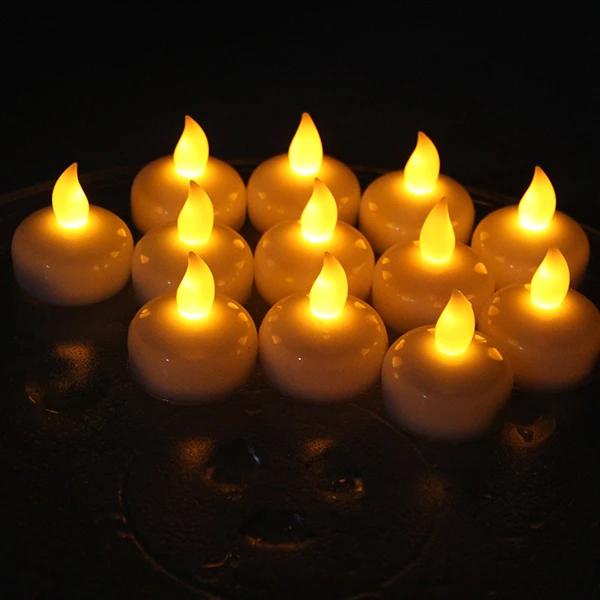 Frendorf | 12er-Pack: LED Schwimmende Tee Wasserdichte Flammenlose Kerze