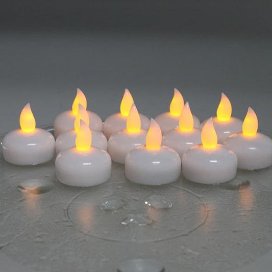 Frendorf | 12er-Pack: LED Schwimmende Tee Wasserdichte Flammenlose Kerze