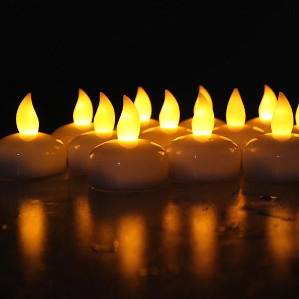 Frendorf | 12er-Pack: LED Schwimmende Tee Wasserdichte Flammenlose Kerze