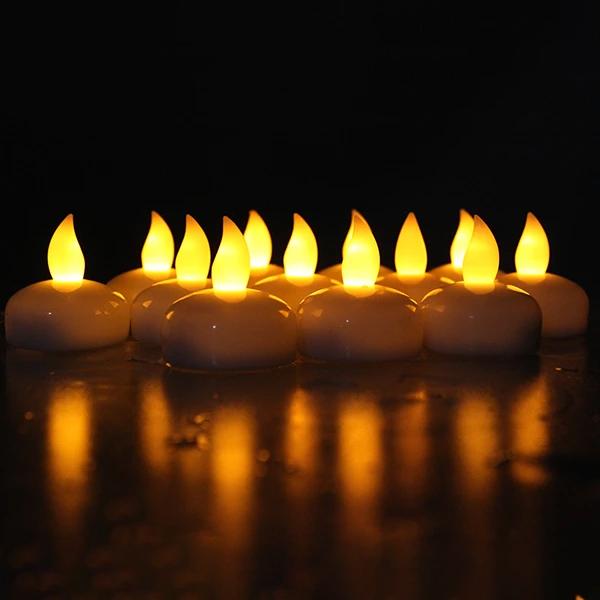 Frendorf | 12er-Pack: LED Schwimmende Tee Wasserdichte Flammenlose Kerze