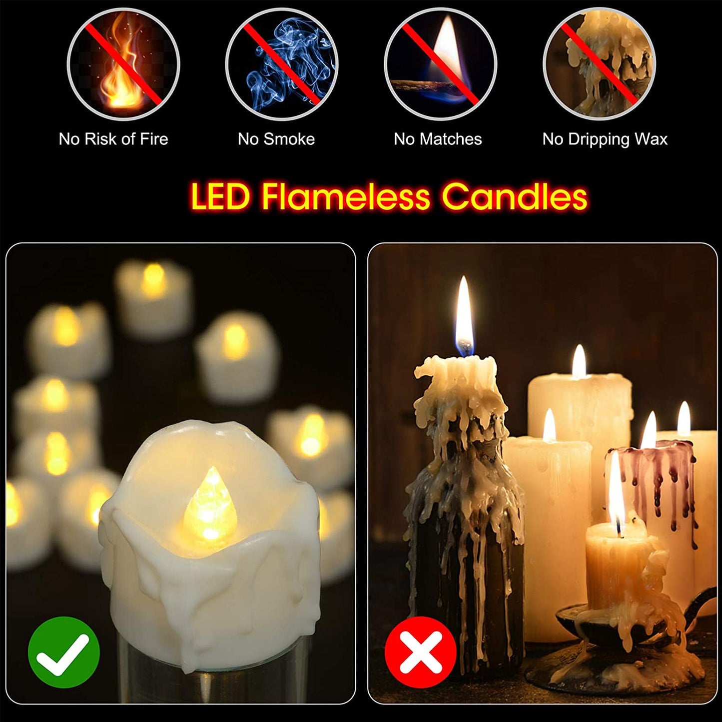 Frendorf | 12-Pack: LED Timer Kerzen Dekoration