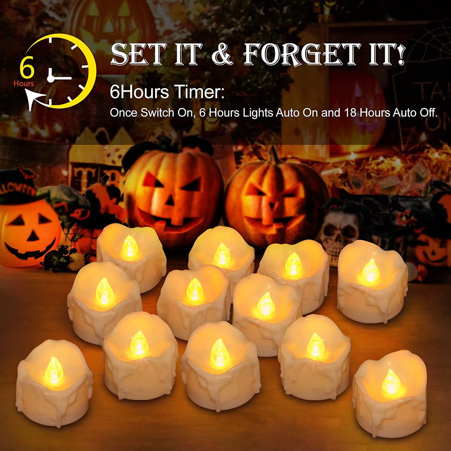 Frendorf | 12-Pack: LED Timer Kerzen Dekoration