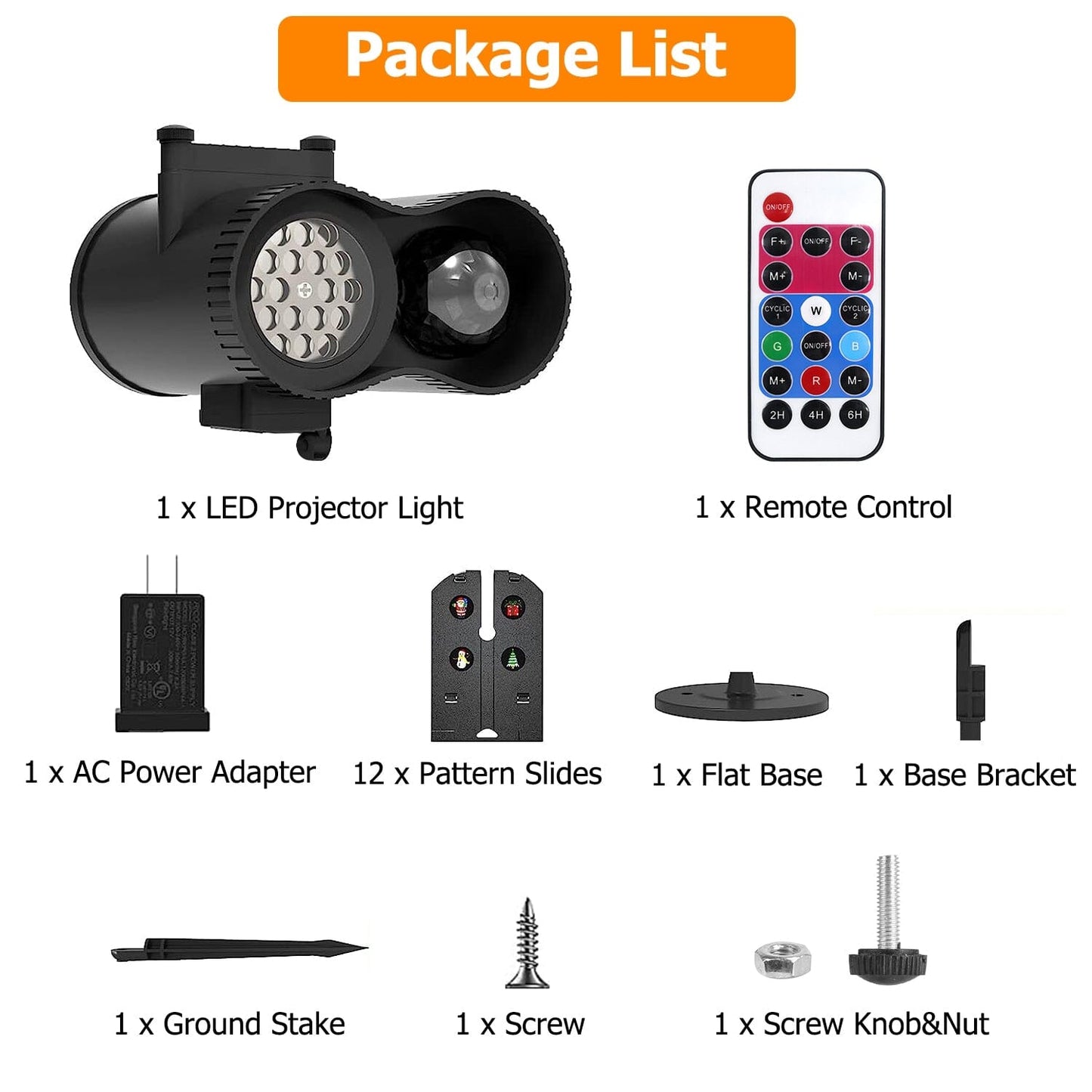 Frendorf | 12 Muster LED Projektorlichter IP65 wasserdichter Ozeanwellenprojektorlampe mit Fernbedienung Timer