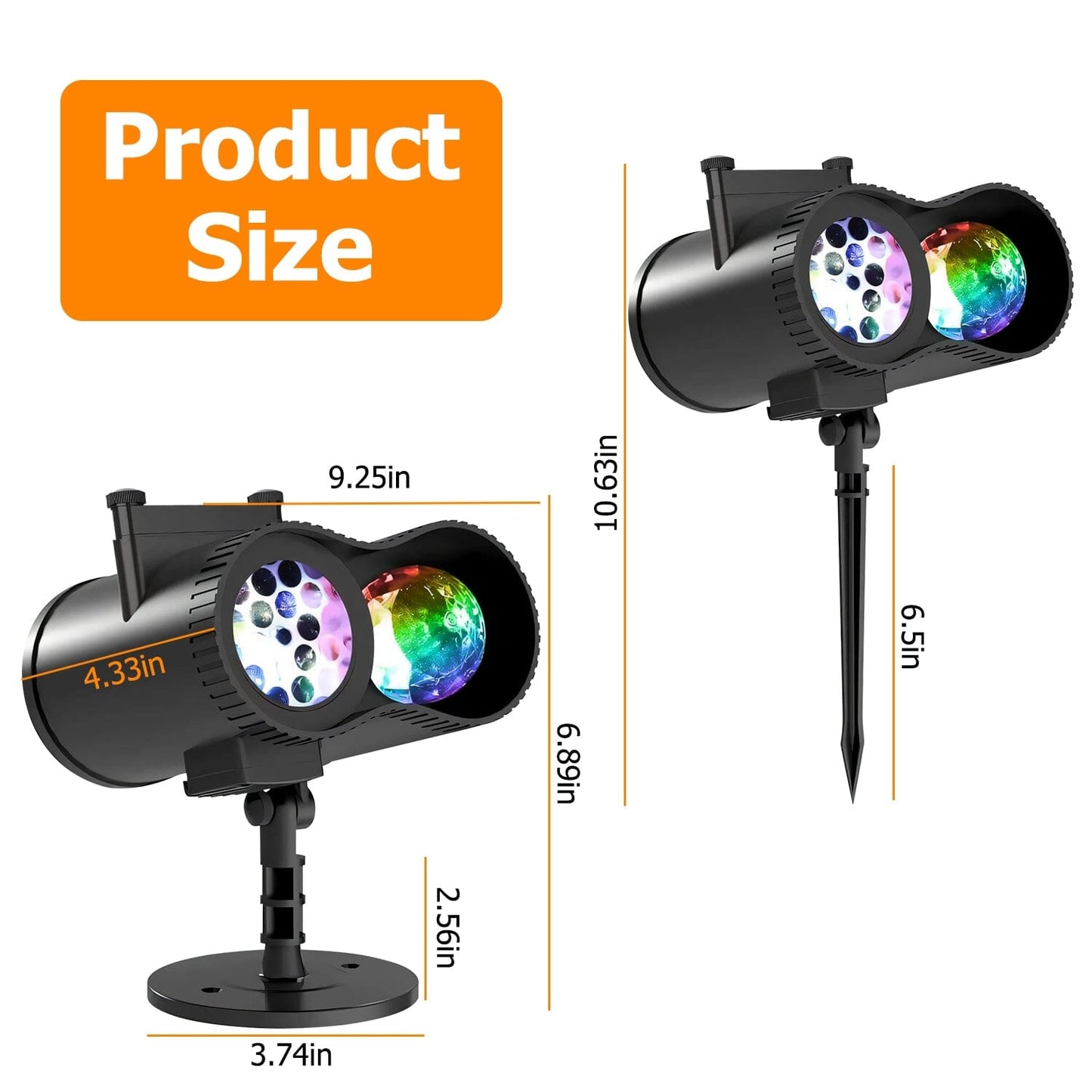 Frendorf | 12 Muster LED Projektorlichter IP65 wasserdichter Ozeanwellenprojektorlampe mit Fernbedienung Timer