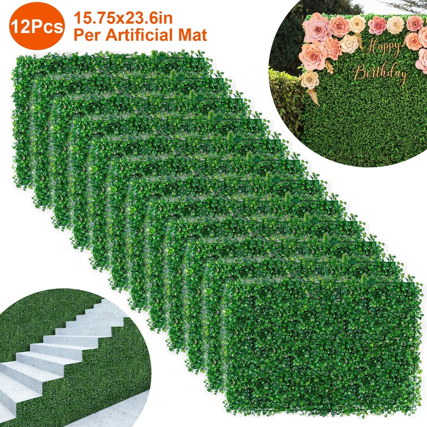 Frendorf | 12-Teile: Künstliche Buchsbaum-Pflanze Gras